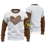 Western Michigan Broncos Sweater Custom Heart Sketch Brown White Best Selling