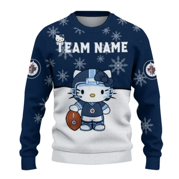 Winnipeg Jets Sweater Customized Hello Kitty Blue Best Selling