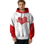 Wisconsin Badgers Hoodie Personalized Scribble Heart Red White Best Selling