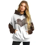 Wyoming Cowboys Hoodie Custom Scribble Heart Brown White Best Selling