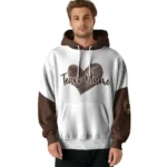 Wyoming Cowboys Hoodie Custom Scribble Heart Brown White Best Selling