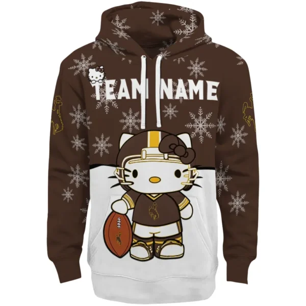 Wyoming Cowboys Hoodie Personalized Hello Kitty Brown Best Selling