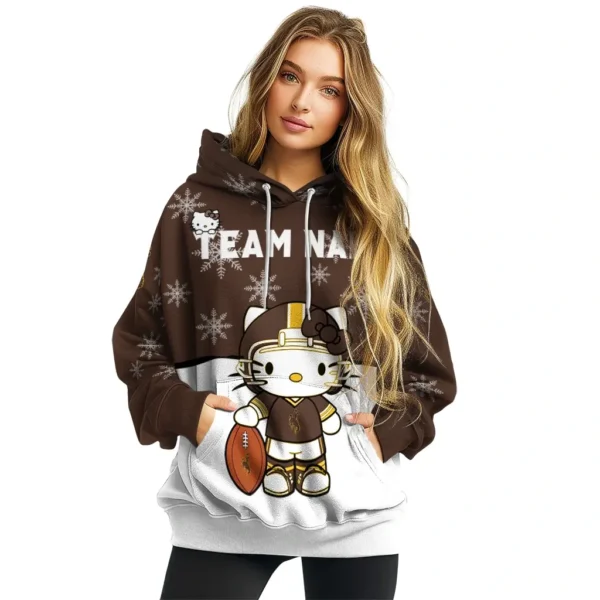 Wyoming Cowboys Hoodie Personalized Hello Kitty Brown High Quality