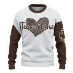 Wyoming Cowboys Sweater Customized Heart Sketch Brown White Best Selling