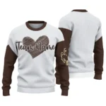 Wyoming Cowboys Sweater Customized Heart Sketch Brown White Best Selling