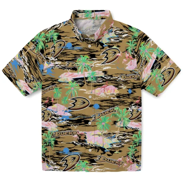 Anaheim Ducks Hawaiian Shirt - Flamingo Retreat