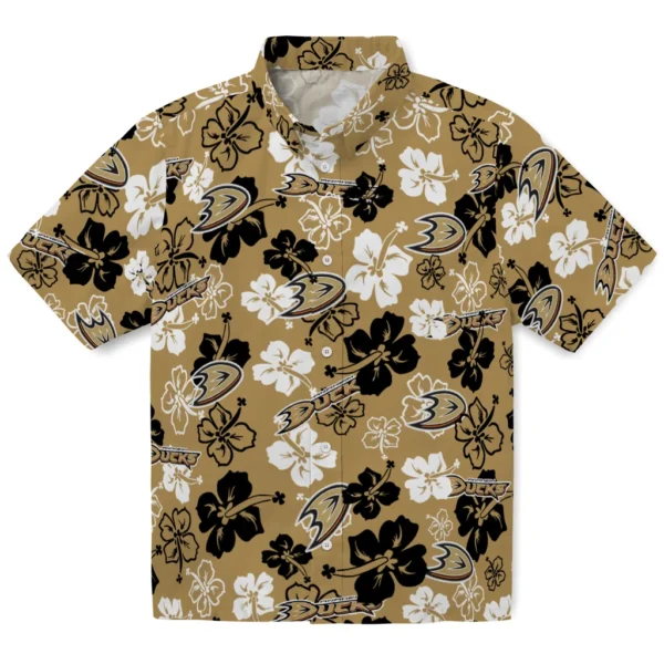 Anaheim Ducks Hawaiian Shirt - Hibiscus Bloom