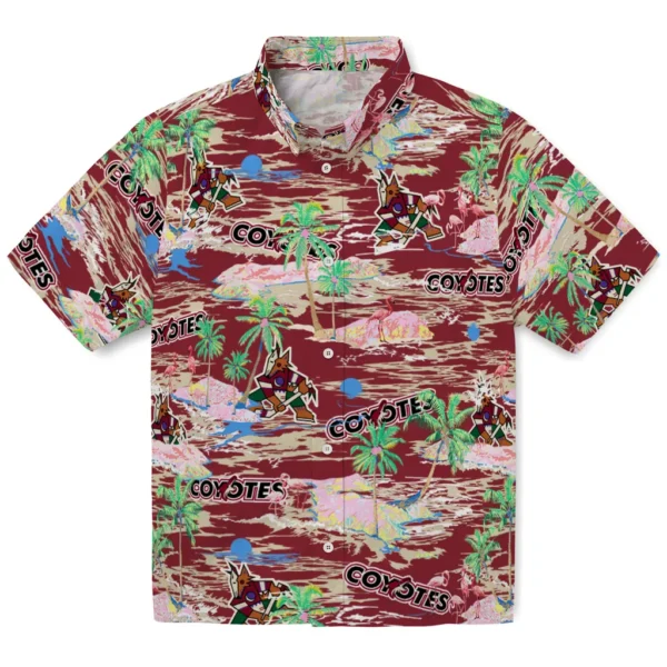 Arizona Coyotes Hawaiian Shirt - Flamingo Retreat