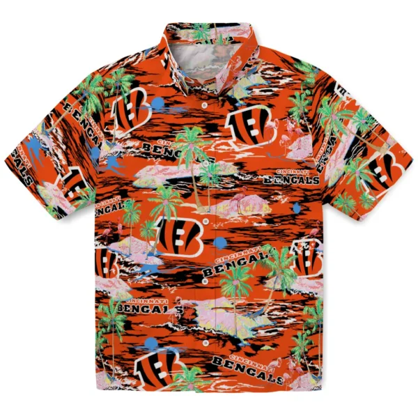 Cincinnati Bengals Hawaiian Shirt - Flamingo Retreat