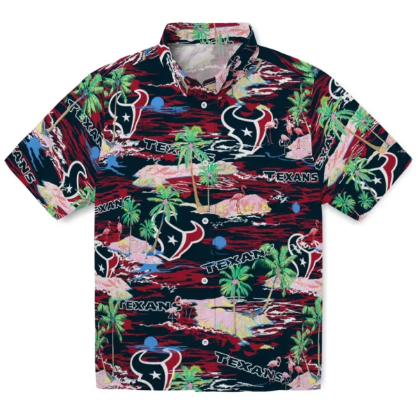 Houston Texans Hawaiian Shirt - Flamingo Retreat