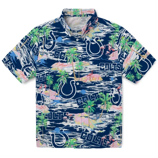 Indianapolis Colts Hawaiian Shirt - Flamingo Retreat