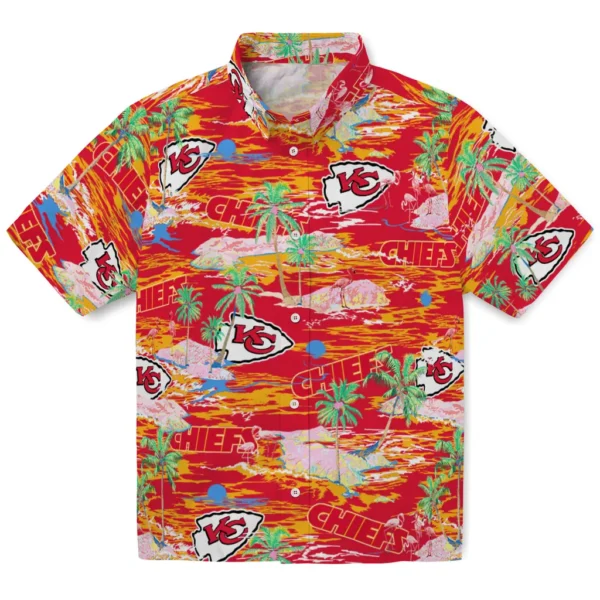 Kansas City Chiefs Hawaiian Shirt - Flamingo Retreat