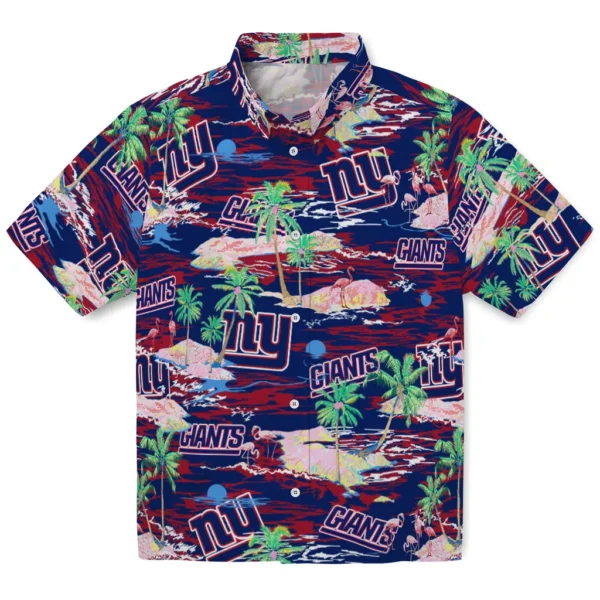 New York Giants Hawaiian Shirt - Flamingo Retreat
