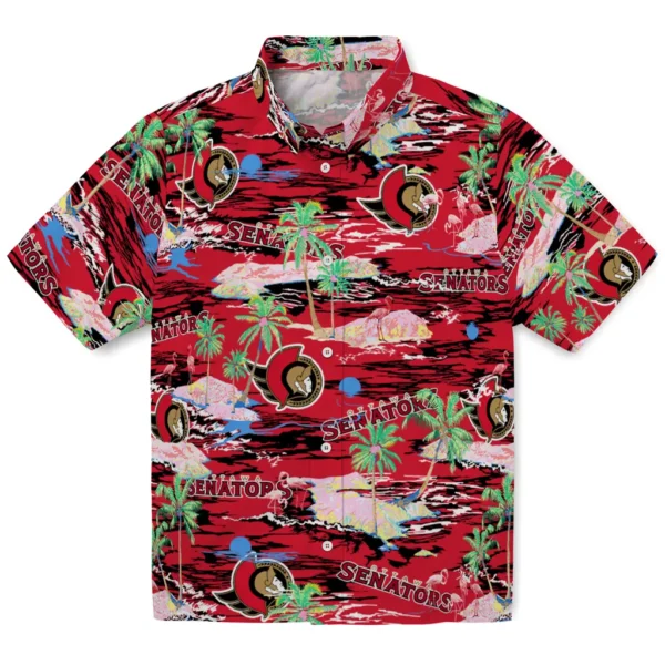 Ottawa Senators Hawaiian Shirt - Flamingo Retreat