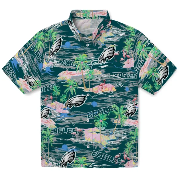 Philadelphia Eagles Hawaiian Shirt - Flamingo Retreat