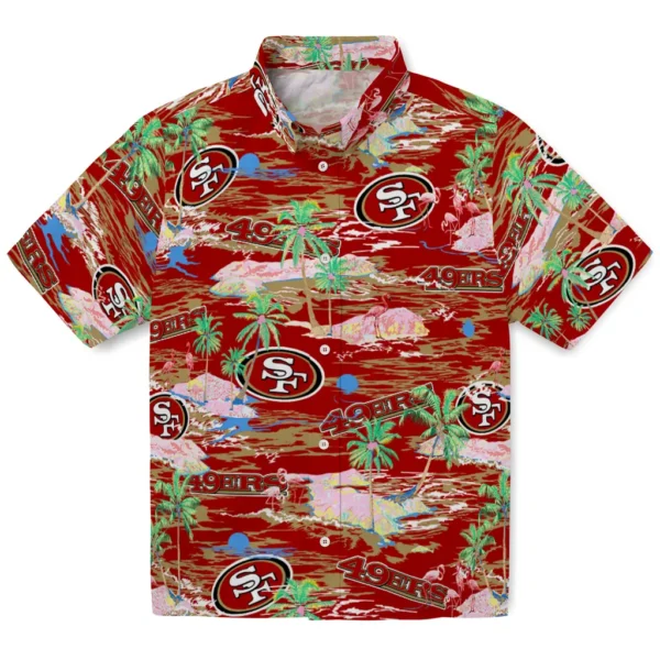 San Francisco 49ers Hawaiian Shirt - Flamingo Retreat