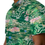 south-florida-bulls-hawaiian-shirt-flamingo-retreat-green-best-selling.webp