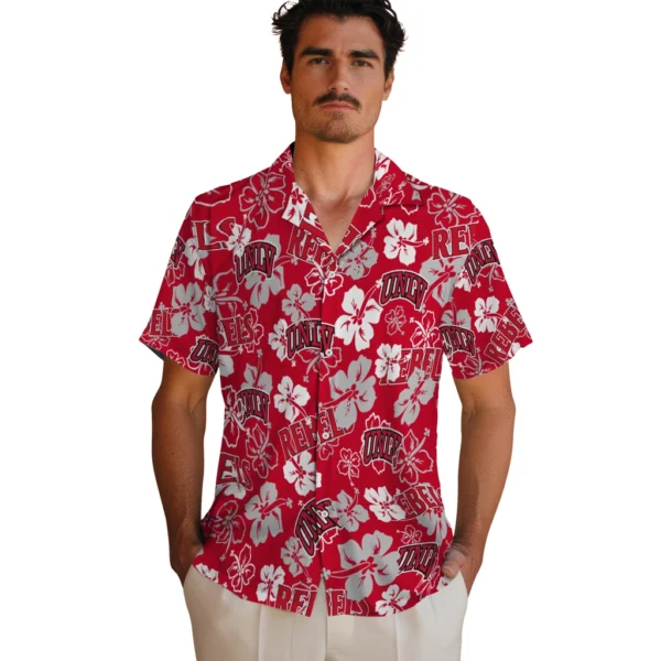 unlv rebels hawaiian shirt hibiscus bloom red fashion forward
