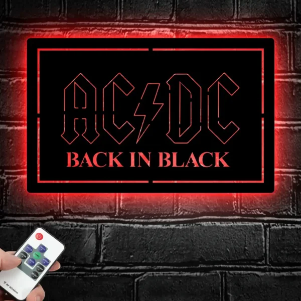 Acdc Metal Sign Back In Black 1