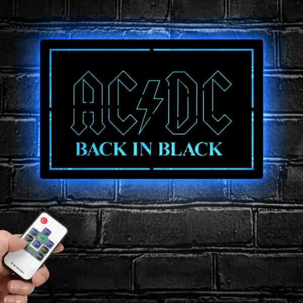 Acdc Metal Sign Back In Black 2