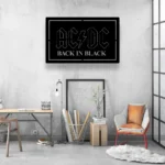 Acdc Metal Sign Back In Black 1