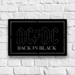 Acdc Metal Sign Back In Black 1