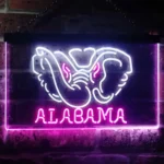 Alabama Crimson Tide Neon Sign Elephant Head 1