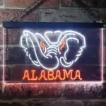 Alabama Crimson Tide Neon Sign Elephant Head 1