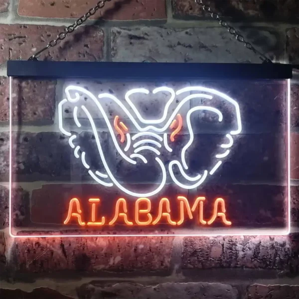 Alabama Crimson Tide Neon Sign Elephant Head 2