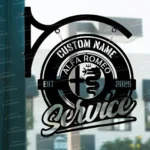 Alfa Romeo Metal Sign Bespoke Logo Metal Hanging Sign Car Garage Decor 1