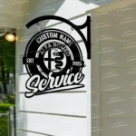 Alfa Romeo Metal Sign Bespoke Logo Metal Hanging Sign Car Garage Decor 1