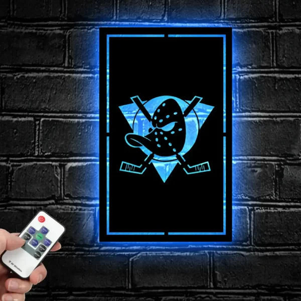 Anaheim Ducks Metal Sign Penguin Puck Mark 2