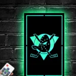 Anaheim Ducks Metal Sign Penguin Puck Mark 1