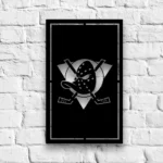 Anaheim Ducks Metal Sign Penguin Puck Mark 1