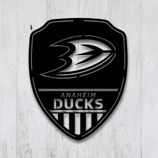 Anaheim Ducks Metal Sign Shield Shape 2