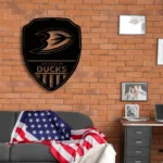 Anaheim Ducks Metal Sign Shield Shape 1