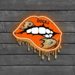 Anaheim Ducks Neon Sign Dripping Lips 1