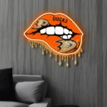 Anaheim Ducks Neon Sign Dripping Lips 1
