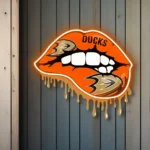 Anaheim Ducks Neon Sign Dripping Lips 1
