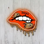 Anaheim Ducks Neon Sign Dripping Lips 1