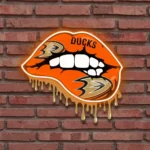 Anaheim Ducks Neon Sign Dripping Lips 1