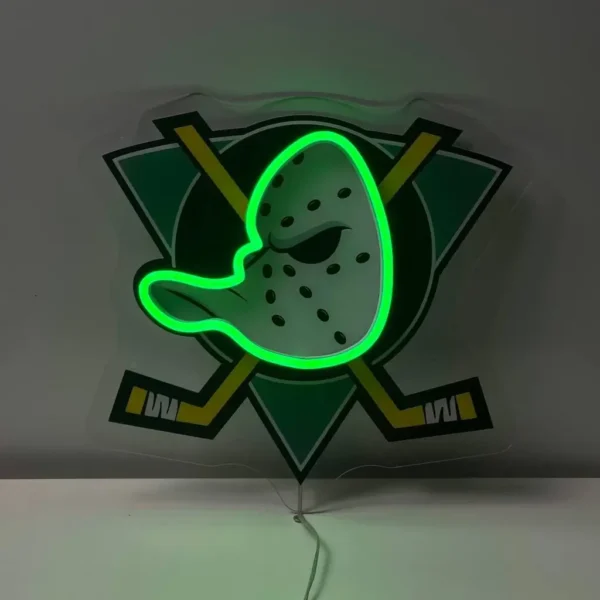 Anaheim Ducks Neon Sign Duck Foot Crest 2