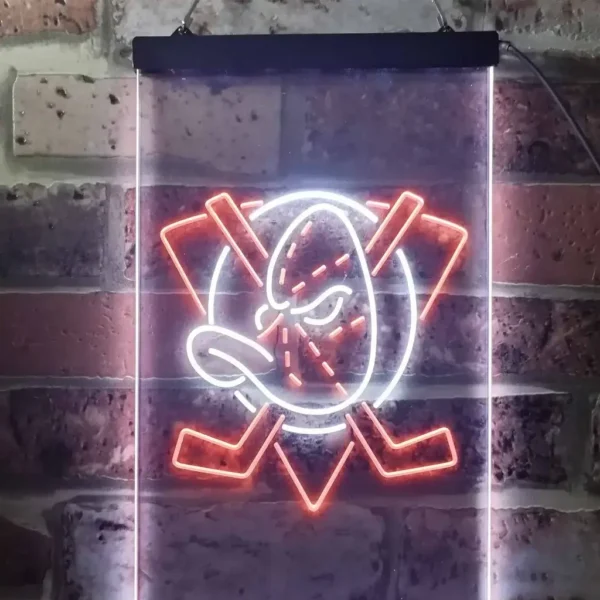 Anaheim Ducks Neon Sign Hockey Puck Icon 2