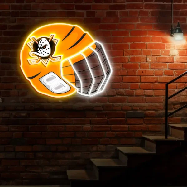 Anaheim Ducks Neon Sign Nhl Hockey Helmet Acrylic Led 2