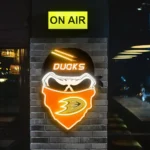 Anaheim Ducks Neon Sign Skull 1