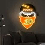 Anaheim Ducks Neon Sign Skull 1
