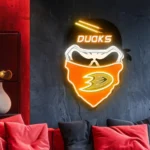 Anaheim Ducks Neon Sign Skull 1