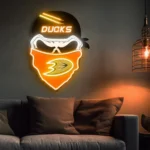 Anaheim Ducks Neon Sign Skull 1