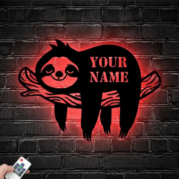 Animals Pets Metal Sign Adorable Sloth 2