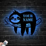 Animals Pets Metal Sign Adorable Sloth 1